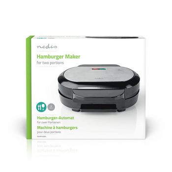KAHM100BK Hamburgermaker | 1000 w | 23.5 x 10.5 cm | automatische temperatuurregeling | kunststof / metaal  foto