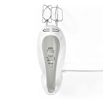 KAHM100CWT Handmixer | 200 w | 5-snelheden | turbo-functie | 2 deeghaken / 2 kloppers | grijs / wit Product foto