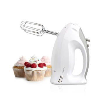 KAHM100CWT Handmixer | 200 w | 5-snelheden | turbo-functie | 2 deeghaken / 2 kloppers | grijs / wit Product foto