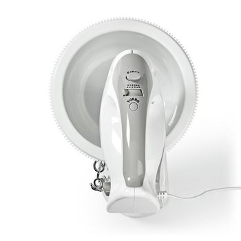 KAHM110CWT Handmixer | 200 w | 5-snelheden | turbo-functie | draaikom / 2 deeghaken / 2 kloppers | grijs / wit Product foto