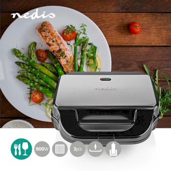 KAMG120FBK Multi grill | grill / sandwich / waffle | 900 w | 28 x 15 cm | automatische temperatuurregeling | ku Product foto