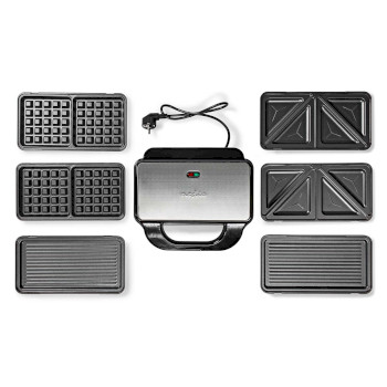 KAMG120FBK Multi grill | grill / sandwich / waffle | 900 w | 28 x 15 cm | automatische temperatuurregeling | ku Inhoud verpakking foto