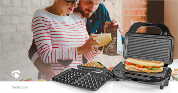 KAMG120FBK Multi grill | grill / sandwich / waffle | 900 w | 28 x 15 cm | automatische temperatuurregeling | ku Product foto