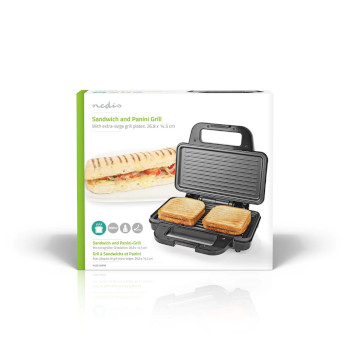 KASG100FBK Sandwich maker | 900 w | 26.8 x 14.5 cm | automatische temperatuurregeling | aluminium / kunststof  foto