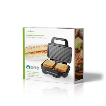 KASG100FBK Sandwich maker | 900 w | 26.8 x 14.5 cm | automatische temperatuurregeling | aluminium / kunststof Verpakking foto