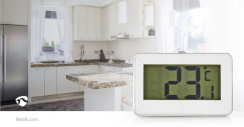 KATH101WT Keukenthermometer | wit / zilver | kunststof | digitaal scherm Product foto