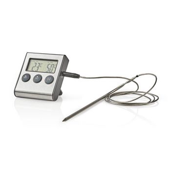 KATH104SS Vleesthermometer | alarm / timer | lcd-scherm | 0 - 250 °c | zilver / zwart Product foto