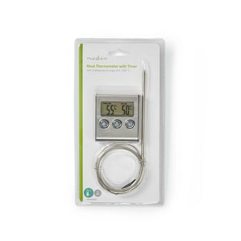 KATH104SS Vleesthermometer | alarm / timer | lcd-scherm | 0 - 250 °c | zilver / zwart  foto