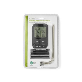 KATH107GY Vleesthermometer | alarm / draadloos / temperatuurinstelling / timer | lcd-scherm | 0 - 250 °c   foto