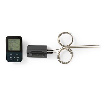 KATH107GY Vleesthermometer | alarm / draadloos / temperatuurinstelling / timer | lcd-scherm | 0 - 250 °c  Inhoud verpakking foto
