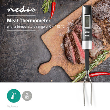 KATH108GY Vleesthermometer | temperatuurinstelling | lcd-scherm | 0 - 110 °c | zilver / zwart Product foto