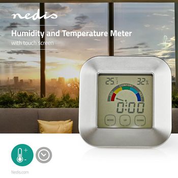 KATR105SI Digitale thermometer | binnen | binnentemperatuur | luchtvochtigheid binnenshuis | wit / zilver Product foto