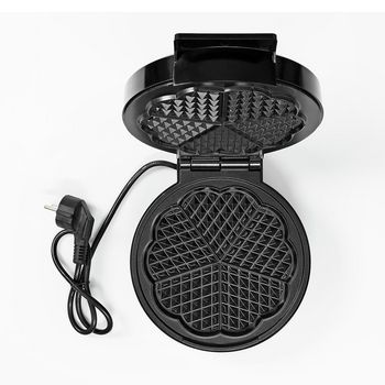 KAWP100BK Wafelijzer | 5 heart shaped waffles | 19 cm | 1000 w | automatische temperatuurregeling | aluminium  Inhoud verpakking foto