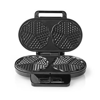 KAWP110FBK Wafelijzer | 2 x 5 heart shaped waffles | 12 cm | 1200 w | automatische temperatuurregeling | kunsts Product foto