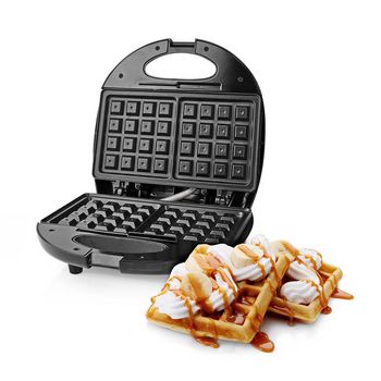 KAWP200BK Wafelijzer | belgische wafels | 22 x 12 cm | 750 w | automatische temperatuurregeling | aluminium /  Product foto