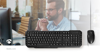 KBMC100BKBE Muis en toetsenbord - set | bedraad | muis- en toetsenbordverbinding: usb | 800 dpi | azerty | belgi Product foto