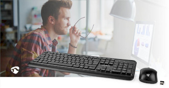 KBMCW100BKDE Muis en toetsenbord - set | draadloos | muis- en toetsenbordverbinding: usb | 800 / 1200 / 1600 dpi  Product foto