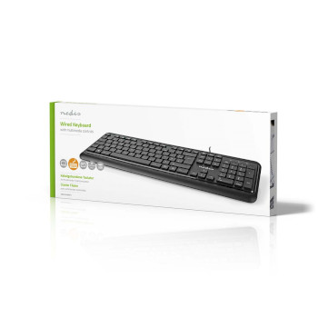 KBMU200BKFR Bedraad toetsenbord | usb-a | multimedia | azerty | frans | numeriek toetsenbord Verpakking foto