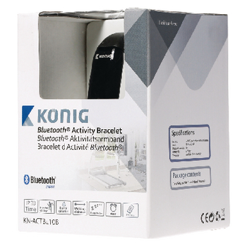 KN-ACTBL10B Bewegingsmeter armband bluetooth 4.0 zwart Verpakking foto