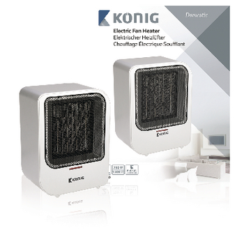 KN-FH10 Keramische ventilatorkachel 750 & 1500 w wit/zwart Verpakking foto