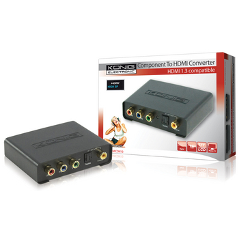 KN-HDMICON10 Hdmi converter 4x rca female + toslink female - hdmi-uitgang zwart