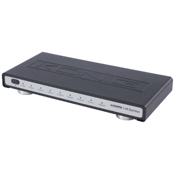 KN-HDMISPL30 Hdmi splitter hdmi-ingang - 8x hdmi-uitgang zwart Product foto