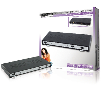 KN-HDMISW25 4-poorts hdmi schakelaar zwart Verpakking foto