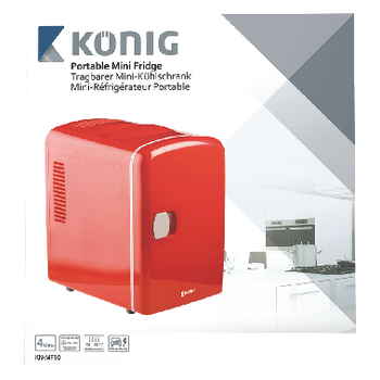 KN-MF10 Draagbare minikoelkast 50 w 4 l rood Verpakking foto