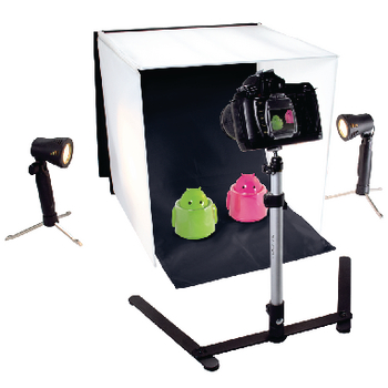 KN-STUDIO10 Opvouwbare mini fotostudio (40x40 cm) In gebruik foto
