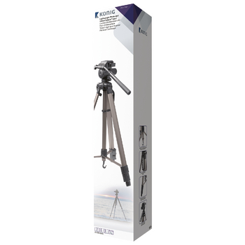 KN-TRIPOD40N Camera/video statief pan & tilt 161 cm zwart/zilver Verpakking foto