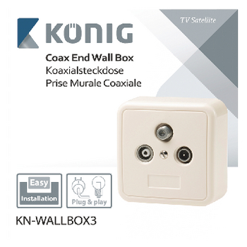 KN-WALLBOX3 Antenne wandcontactdoos uiteinde 2.5 db wit/zilver Verpakking foto