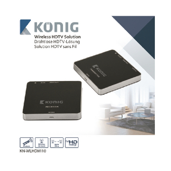 KN-WLHDMI10 5 ghz draadloze hdmi zender 1080p / 3d - bereik 30 m