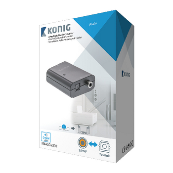 KNACO2502 Digitale audio converter 1x toslink female + 1x s/pdif (rca) female - 1x toslink female + 1x s/pdif  Verpakking foto
