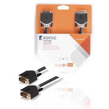 KNC32000E30 Dvi kabel dvi-d 24+1-pins male - dvi-d 24+1-pins male 3.00 m antraciet