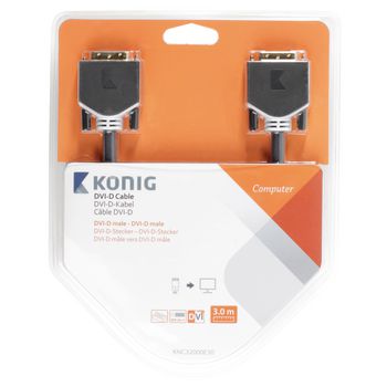 KNC32000E30 Dvi kabel dvi-d 24+1-pins male - dvi-d 24+1-pins male 3.00 m antraciet Verpakking foto