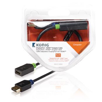 KNC37150E02 Displayport kabel displayport male - hdmi male 0.20 m antraciet