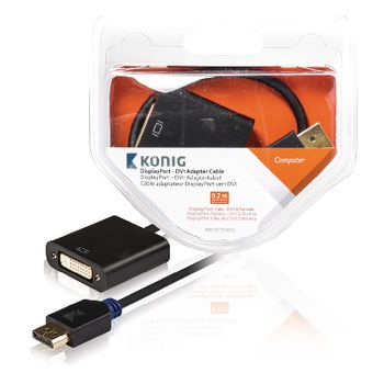 KNC37250E02 Displayport kabel displayport male - dvi-i 24+5-pins female 0.20 m antraciet