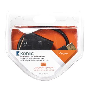 KNC37250E02 Displayport kabel displayport male - dvi-i 24+5-pins female 0.20 m antraciet Verpakking foto