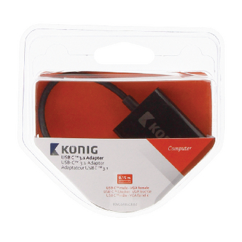 KNC64850E02 Adapter usb-c male - vga female 15-pins antraciet Verpakking foto