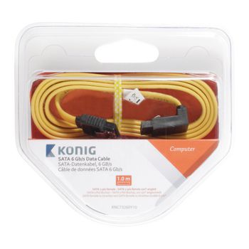 KNC73260Y10 Sata 6 gb/s kabel intern sata 7-pins female - sata 7-pins female 1.00 m geel Verpakking foto