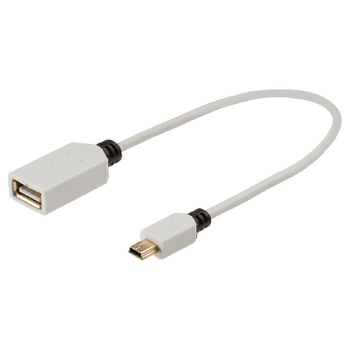 KNM60315W02 Usb 2.0 kabel mini-b male - usb a female 0.20 m wit Product foto