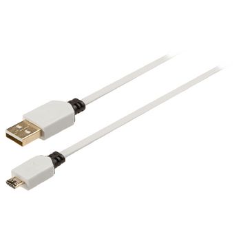 KNM60410W10 Usb 2.0 kabel usb a male - micro-b male plat 1.00 m wit