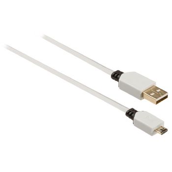 KNM60410W10 Usb 2.0 kabel usb a male - micro-b male plat 1.00 m wit Product foto