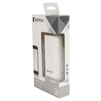 KNPB5000WH Draagbare powerbank lithium-ion 5000 mah usb wit Verpakking foto