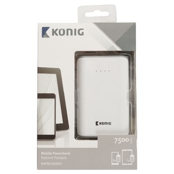 KNPB7500WH Draagbare powerbank lithium-ion 7500 mah usb wit Verpakking foto