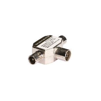 KNS40950W Coax-adapter 2x coaxconnector male (iec) - coax female (iec) wit Product foto