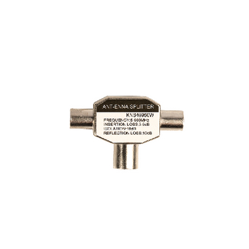 KNS40950W Coax-adapter 2x coaxconnector male (iec) - coax female (iec) wit Product foto