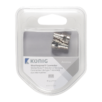 KNS41913M F-connector weersbestendig f-connector male zilver Verpakking foto