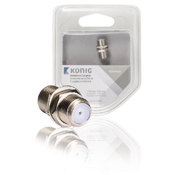 KNS41940M Coax-adapter f f-connector female - f-connector female zilver