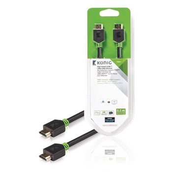 KNV34000E05 High speed hdmi kabel met ethernet hdmi-connector - hdmi-connector 0.50 m antraciet
